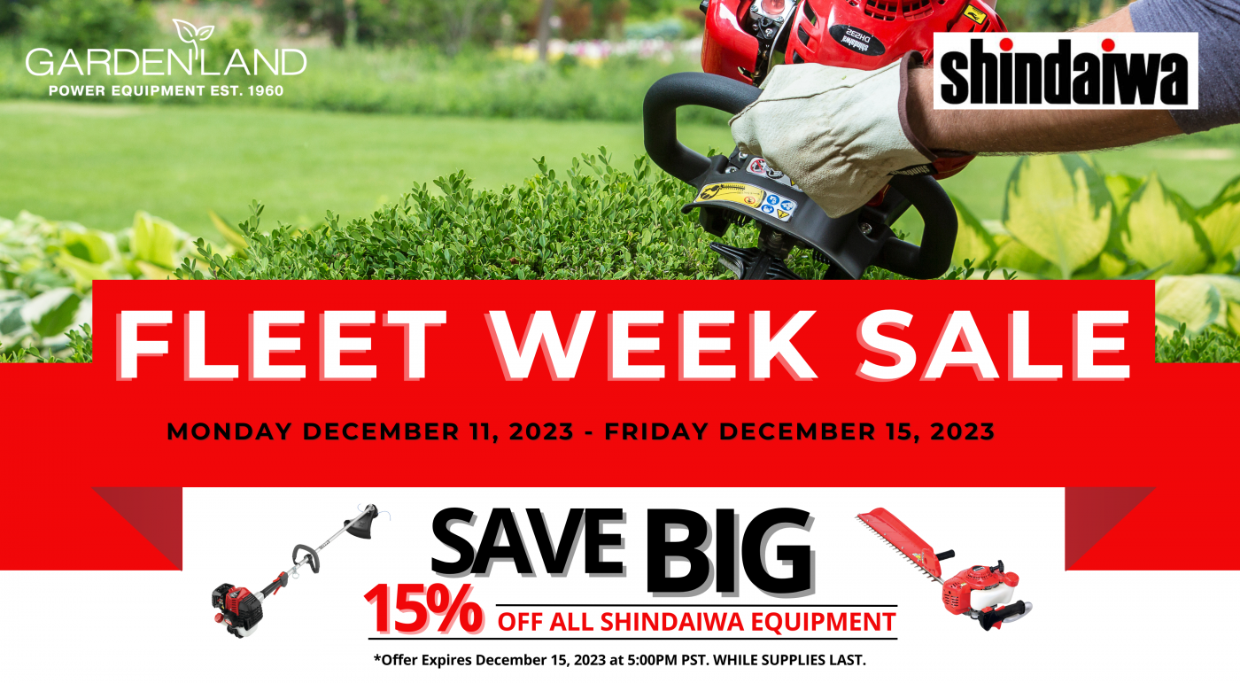 Echo OneDay Shindaiwa Fleet Week Sale Gardenland Power Equipment