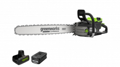 Greenworks Commercial OPTIMUS 82V 5.0kw 28" HOG Chainsaw Kit with CORE530 Battery & DP Charger